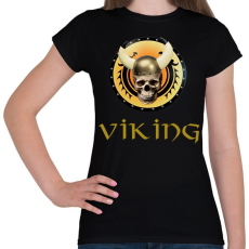 PRINTFASHION viking skull - Női póló - Fekete