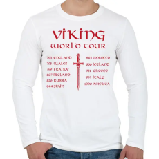 PRINTFASHION Viking world tour - Férfi hosszú ujjú póló - Fehér