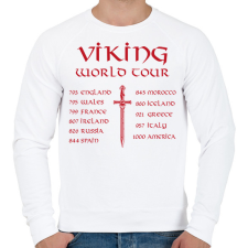 PRINTFASHION Viking world tour - Férfi pulóver - Fehér férfi pulóver, kardigán