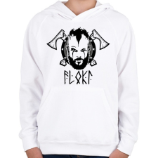 PRINTFASHION Vikingek Flóki - Gyerek kapucnis pulóver - Fehér gyerek pulóver, kardigán