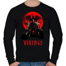 PRINTFASHION VIKINGS - Férfi pulóver - Fekete férfi pulóver, kardigán