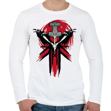 PRINTFASHION Vikings logo - Férfi hosszú ujjú póló - Fehér férfi póló