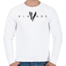 PRINTFASHION Vikings logo - Férfi pulóver - Fehér férfi pulóver, kardigán