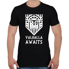 PRINTFASHION Vikings Valhalla - Férfi póló - Fekete férfi póló