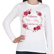 PRINTFASHION Viktória - Női hosszú ujjú póló - Fehér női póló