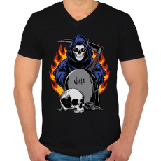 PRINTFASHION Világvége - Férfi V-nyakú póló - Fekete
