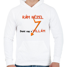 PRINTFASHION VILLÁM - Férfi kapucnis pulóver - Fehér férfi pulóver, kardigán