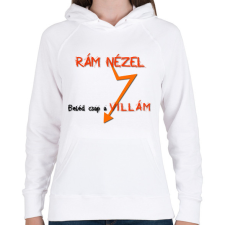 PRINTFASHION VILLÁM - Női kapucnis pulóver - Fehér női pulóver, kardigán