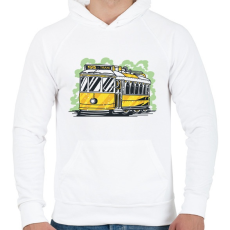 PRINTFASHION Villamos - Férfi kapucnis pulóver - Fehér