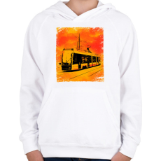 PRINTFASHION Villamos - Gyerek kapucnis pulóver - Fehér