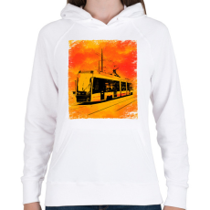 PRINTFASHION Villamos - Női kapucnis pulóver - Fehér