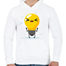PRINTFASHION Villanykörte - Férfi kapucnis pulóver - Fehér női pulóver, kardigán