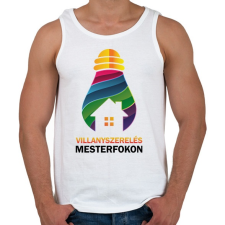 PRINTFASHION Villanyszerelés mesterfokon - Férfi atléta - Fehér atléta, trikó
