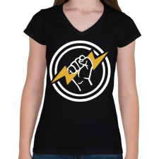 PRINTFASHION Villanyszerelő 5 - Női V-nyakú póló - Fekete női póló