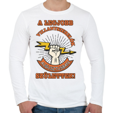 PRINTFASHION Villanyszerelő augusztus - Férfi hosszú ujjú póló - Fehér