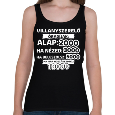 PRINTFASHION Villanyszerelő óradíjak - Női atléta - Fekete