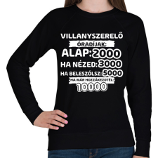 PRINTFASHION Villanyszerelő óradíjak - Női pulóver - Fekete női pulóver, kardigán