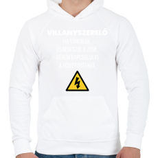 PRINTFASHION Villanyszerelő póló - Férfi kapucnis pulóver - Fehér