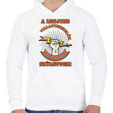 PRINTFASHION Villanyszerelő szeptember - Férfi kapucnis pulóver - Fehér