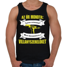 PRINTFASHION Villanyszerelőket teremtett az Úr - Férfi atléta - Fekete atléta, trikó