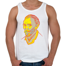 PRINTFASHION Vincent Van Gogh yellow-red - Férfi atléta - Fehér atléta, trikó