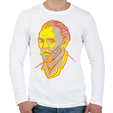 PRINTFASHION Vincent Van Gogh yellow-red - Férfi hosszú ujjú póló - Fehér férfi póló