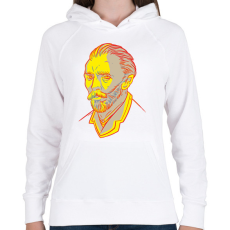 PRINTFASHION Vincent Van Gogh yellow-red - Női kapucnis pulóver - Fehér