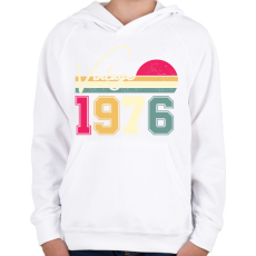 PRINTFASHION Vintage 1976 - Gyerek kapucnis pulóver - Fehér