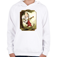 PRINTFASHION Vintage béka banjoval - Gyerek kapucnis pulóver - Fehér