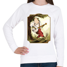 PRINTFASHION Vintage béka banjoval - Női pulóver - Fehér női pulóver, kardigán