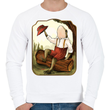 PRINTFASHION Vintage béka - Férfi pulóver - Fehér férfi pulóver, kardigán