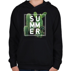 PRINTFASHION Vintage kaktusz - Gyerek kapucnis pulóver - Fekete
