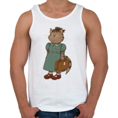 PRINTFASHION Vintage macska - Férfi atléta - Fehér