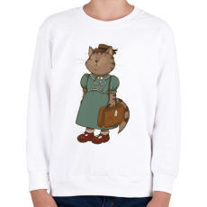 PRINTFASHION Vintage macska - Gyerek pulóver - Fehér