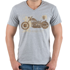 PRINTFASHION vintage motorcycles - Férfi V-nyakú póló - Sport szürke