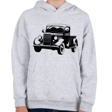 PRINTFASHION Vintage truck - Gyerek kapucnis pulóver - Sport szürke