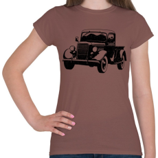 PRINTFASHION Vintage truck - Női póló - Mogyoróbarna