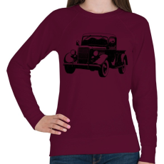 PRINTFASHION Vintage truck - Női pulóver - Bordó