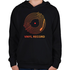 PRINTFASHION vinyl record - Gyerek kapucnis pulóver - Fekete