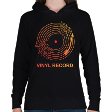 PRINTFASHION vinyl record - Női kapucnis pulóver - Fekete női pulóver, kardigán