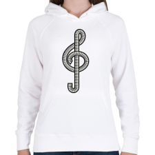 PRINTFASHION Violinkulcs - Női kapucnis pulóver - Fehér női pulóver, kardigán