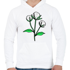 PRINTFASHION virág-004 - Férfi kapucnis pulóver - Fehér férfi pulóver, kardigán