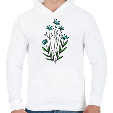 PRINTFASHION virág-005 - Férfi kapucnis pulóver - Fehér