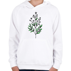 PRINTFASHION virág-008 - Gyerek kapucnis pulóver - Fehér