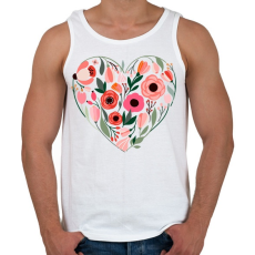 PRINTFASHION Virág szív - Férfi atléta - Fehér