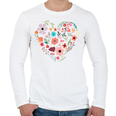 PRINTFASHION Virág szív - Férfi hosszú ujjú póló - Fehér