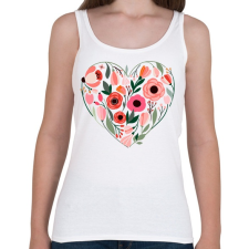 PRINTFASHION Virág szív - Női atléta - Fehér női trikó