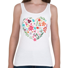 PRINTFASHION Virág szív - Női atléta - Fehér női trikó
