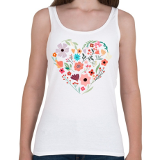 PRINTFASHION Virág szív - Női atléta - Fehér