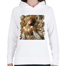 PRINTFASHION Virágkirálynő - Női kapucnis pulóver - Fehér